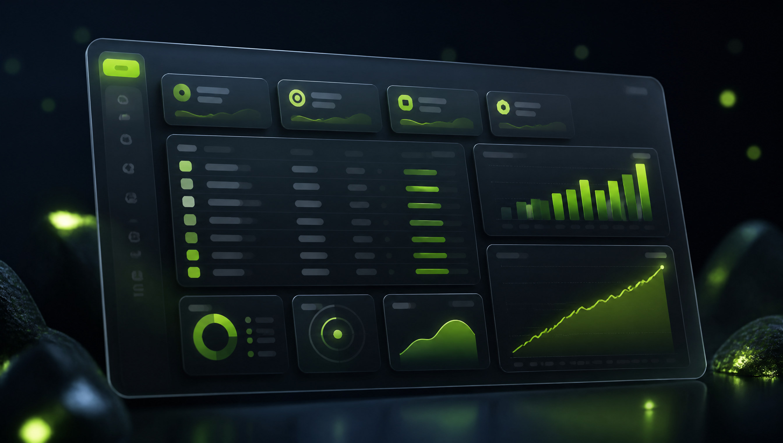 Abstract preview of the LIWY artist dashboard with charts and release analytics